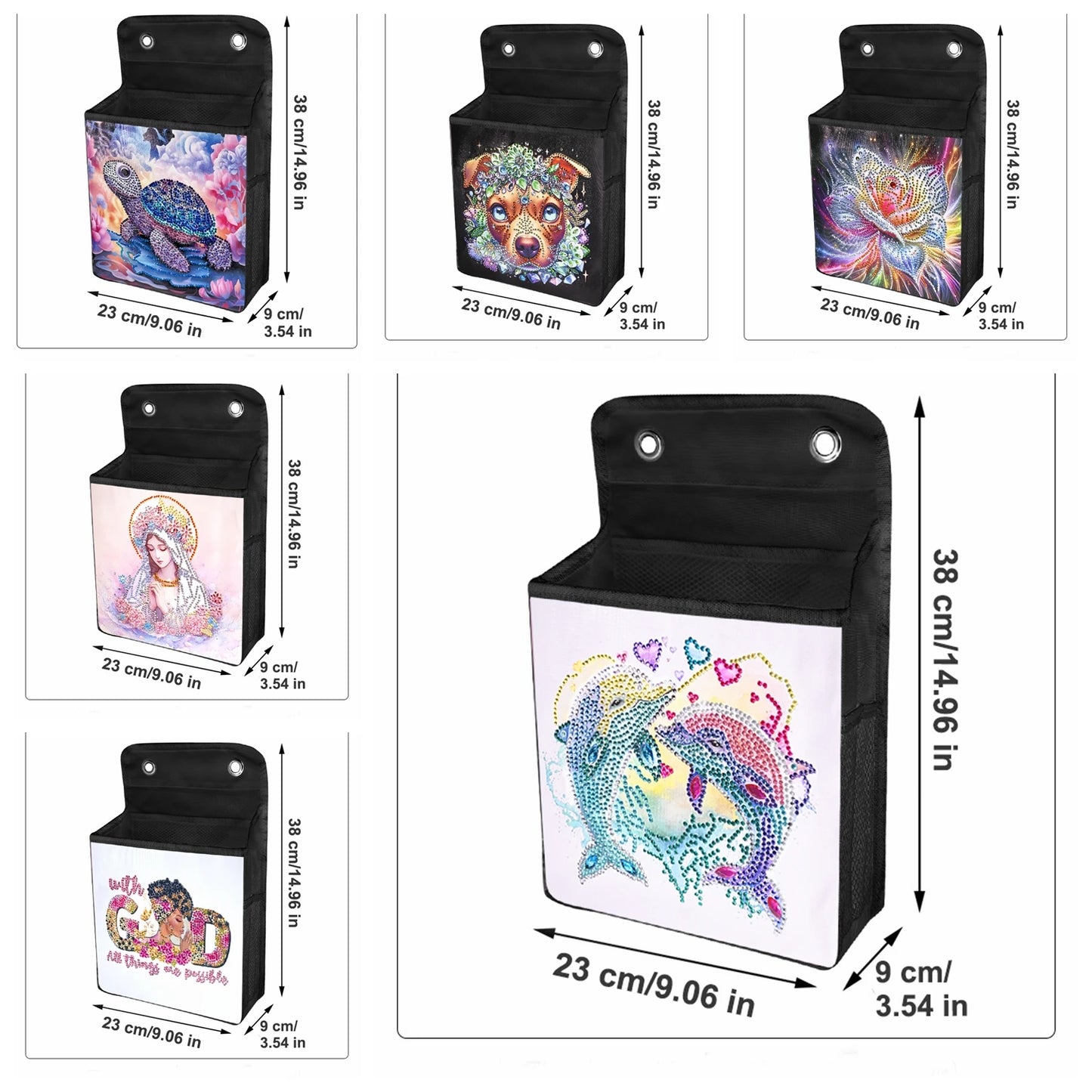 Diamond Painting Opbergzak Hond met Bloemen – Inclusief Steentjes en Tools