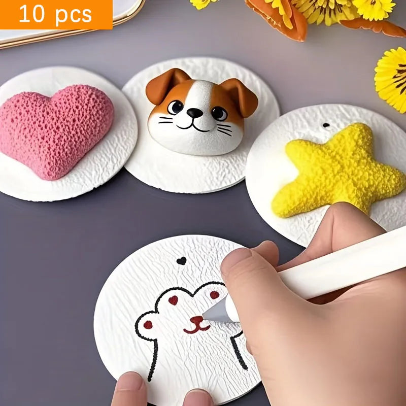Schuim textuur tekenen 3D ronde platen – creatief DIY knutselplezier