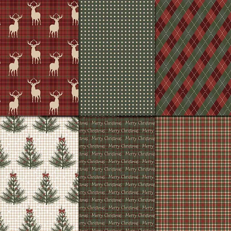 Vintage Kerst Scrapbook Papierblok - 24 vellen voor DIY & Kaarten