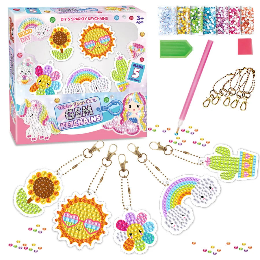Diamond Painting Sleutelhanger set - Zeemeermin en Eenhoorn - voor kinderen