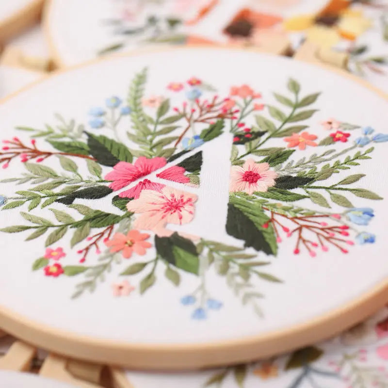 Borduurpakket Rond – Eekhoorn & Bloemen – Compleet Starterset