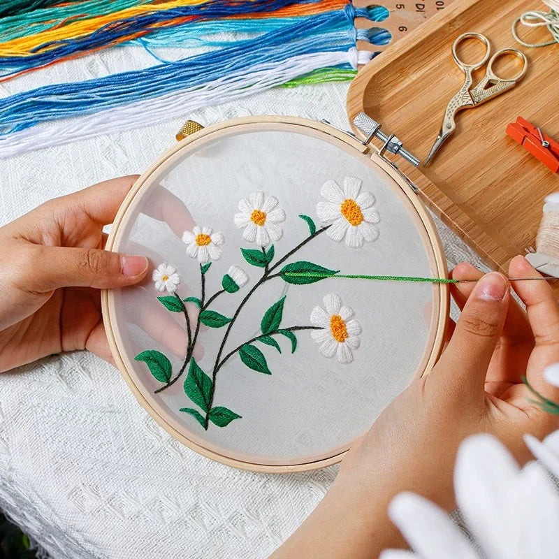 Borduurpakket Rond – Bloemen en Planten Patroon voor Beginners