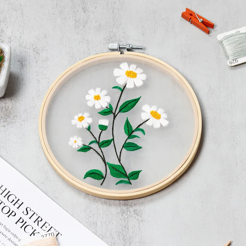 Borduurpakket Rond – Bloemen en Planten Patroon voor Beginners