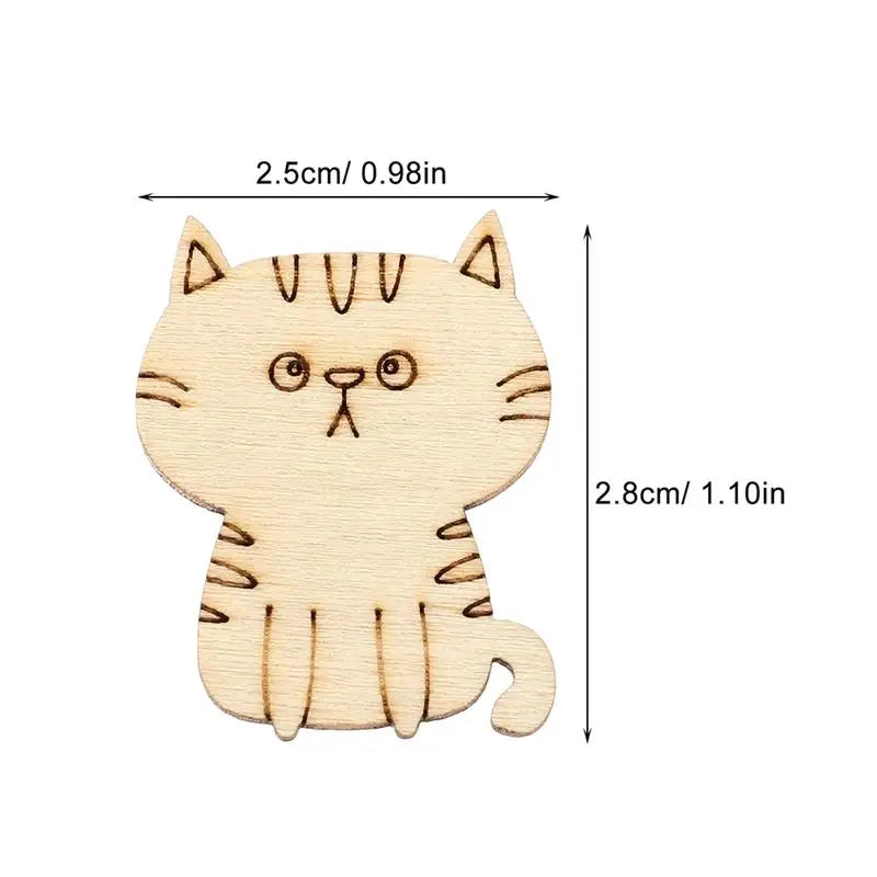 Houten figuur om zelf te kleuren/schilderen – Katten 50 stuks