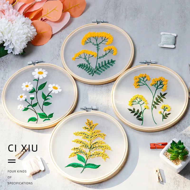 Borduurpakket Rond – Bloemen en Planten Patroon voor Beginners