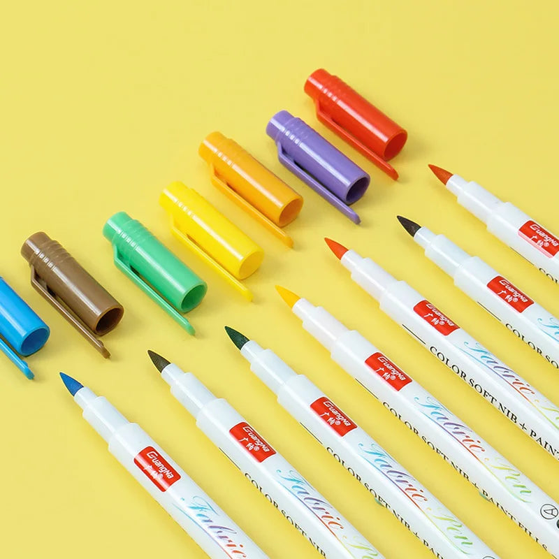 Stiften set voor textiel – 12 of 24 kleuren permanente textielmarkers