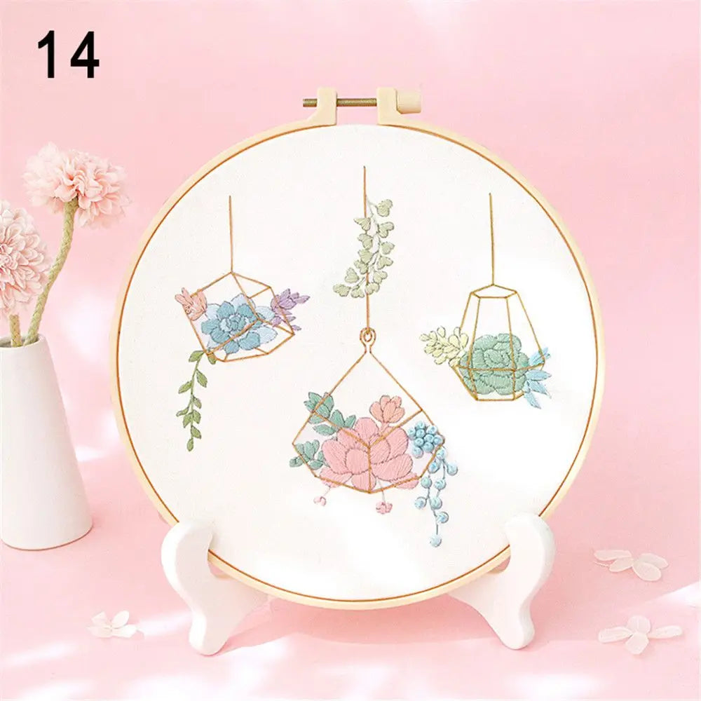 Borduurpakket Bloemen – Compleet Startpakket met borduurring (20 cm)