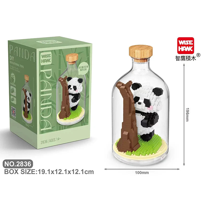 Bouwpakket Mini Panda – Schattige Micro Blocks in Displayfles
