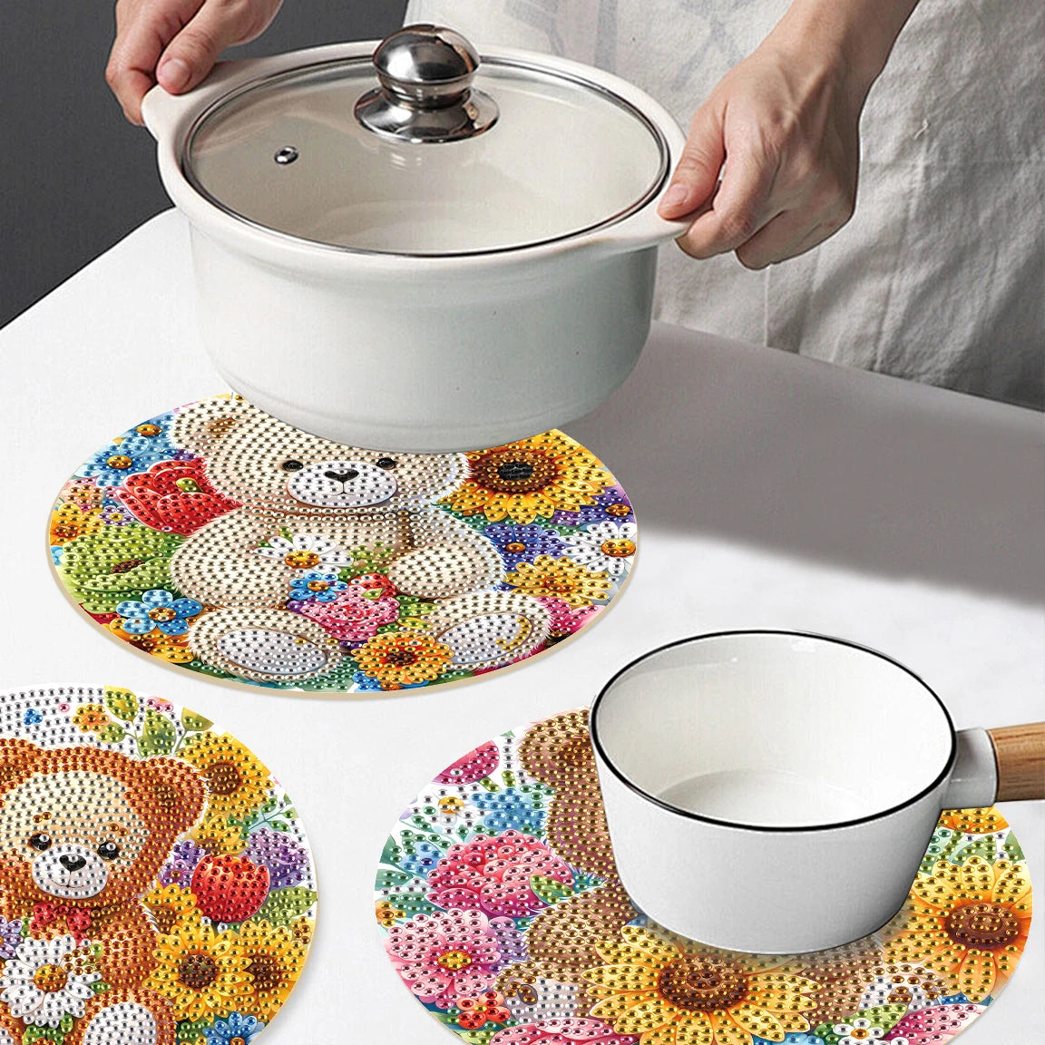 Diamond Painting Placemat met Schattige Beertjes – Set van 3