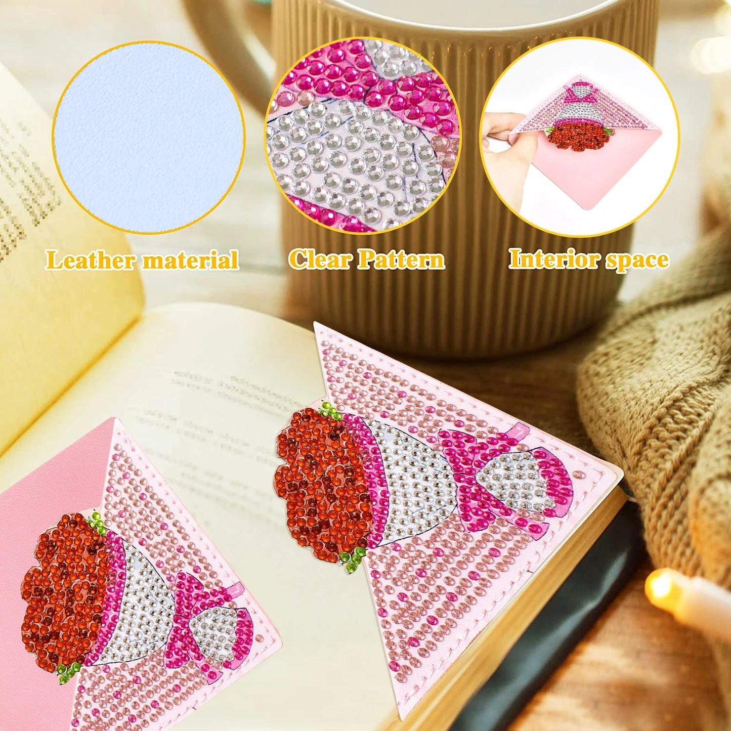 Diamond Painting Boekenlegger Set met Bloemen en Mandala Ontwerp