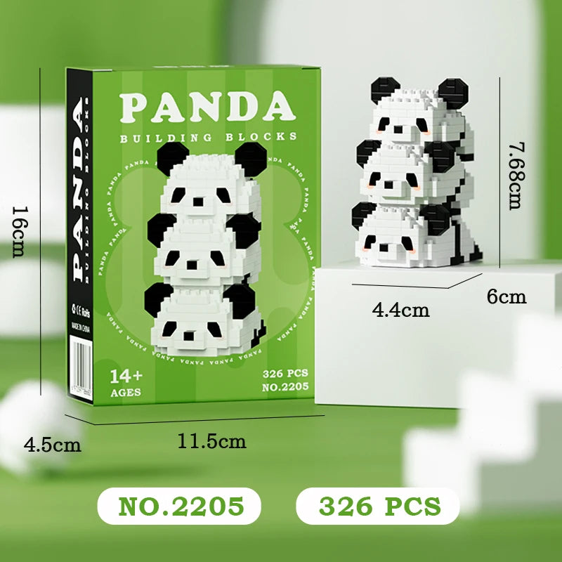 Bouwpakket Panda met Bloemen – Schattige Mini Blokken voor Jong & Oud