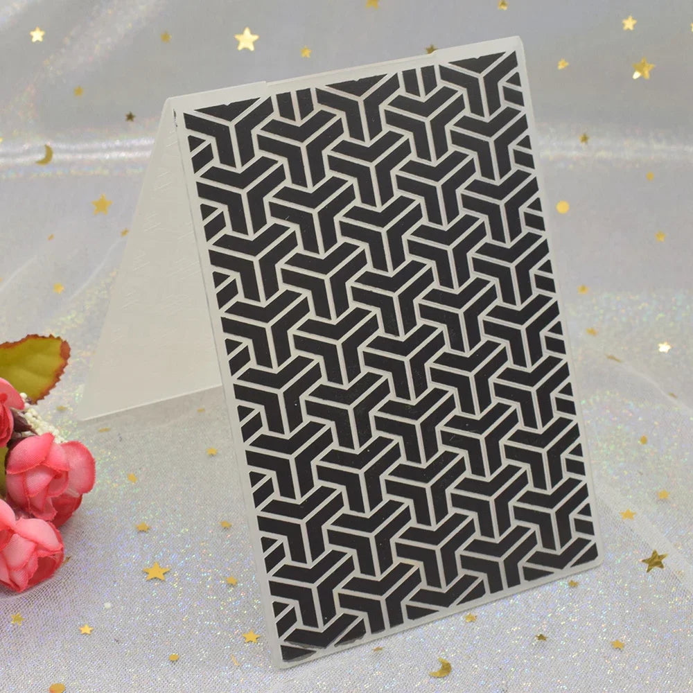 Embossing folder met geometrisch 3D patroon voor kaarten en scrapbooking