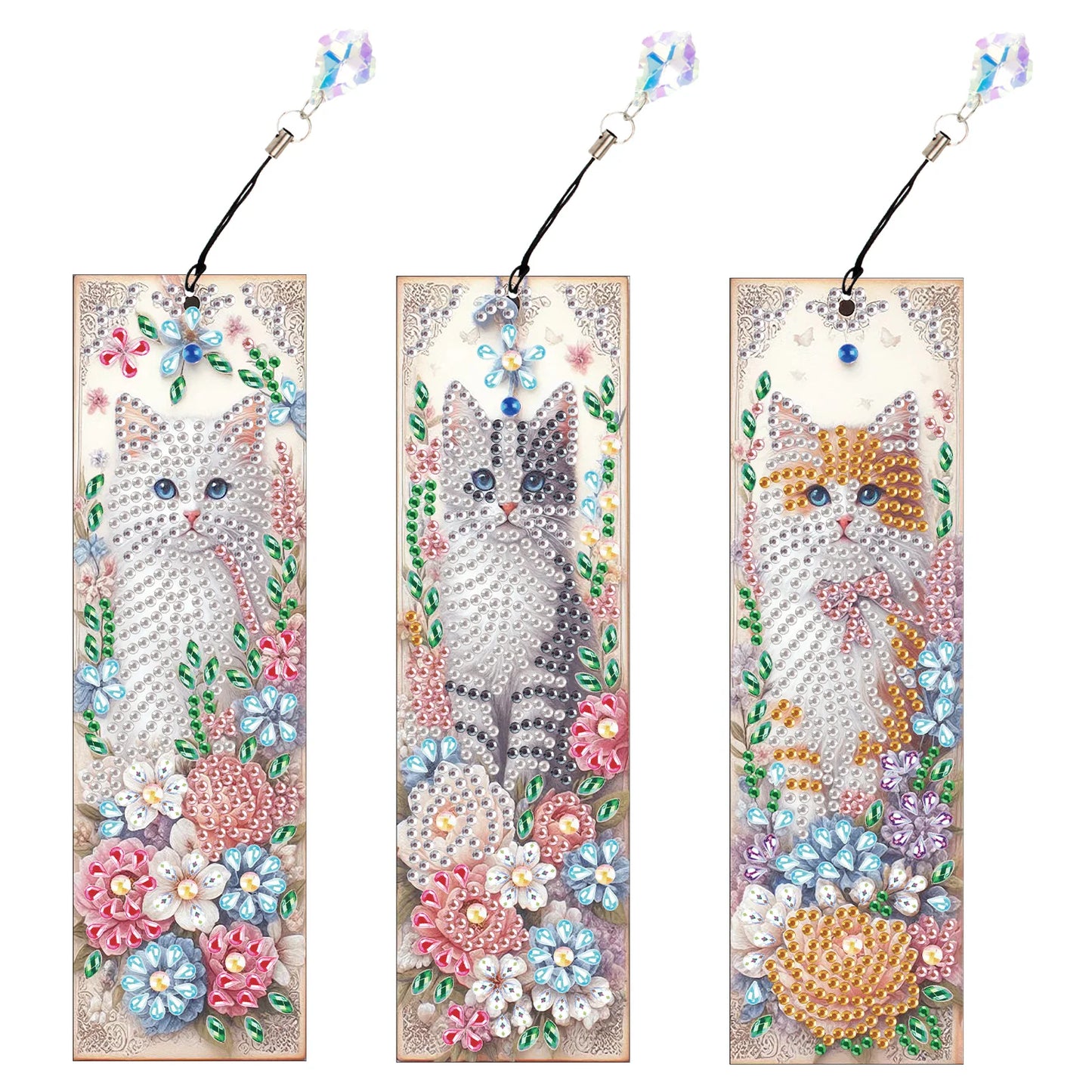 Diamond Painting Boekenlegger set dieren met kristallen details