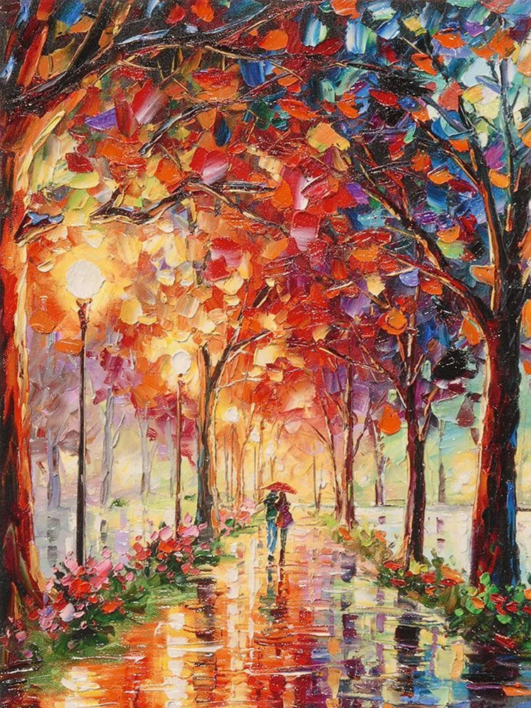 AB Diamond Painting op canvas - Fairy Dust Herfstbos Landschap
