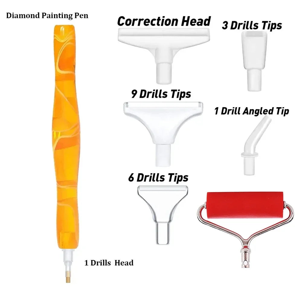 Diamond Painting Pen met roller en metalen tips