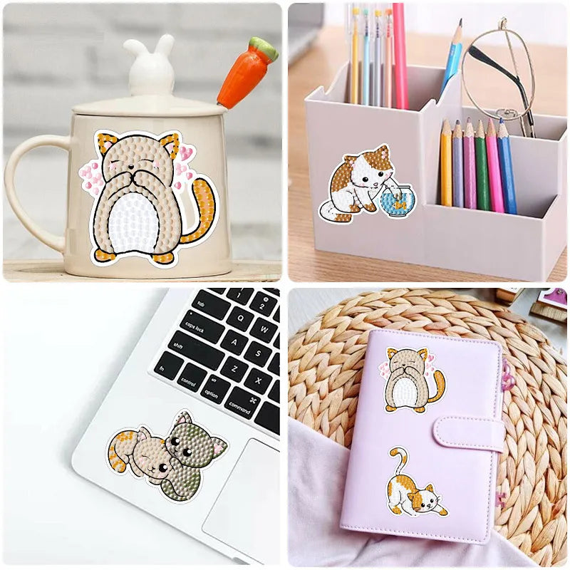 Diamond Painting Sticker set - Schattige Kat Mozaïek Stickers