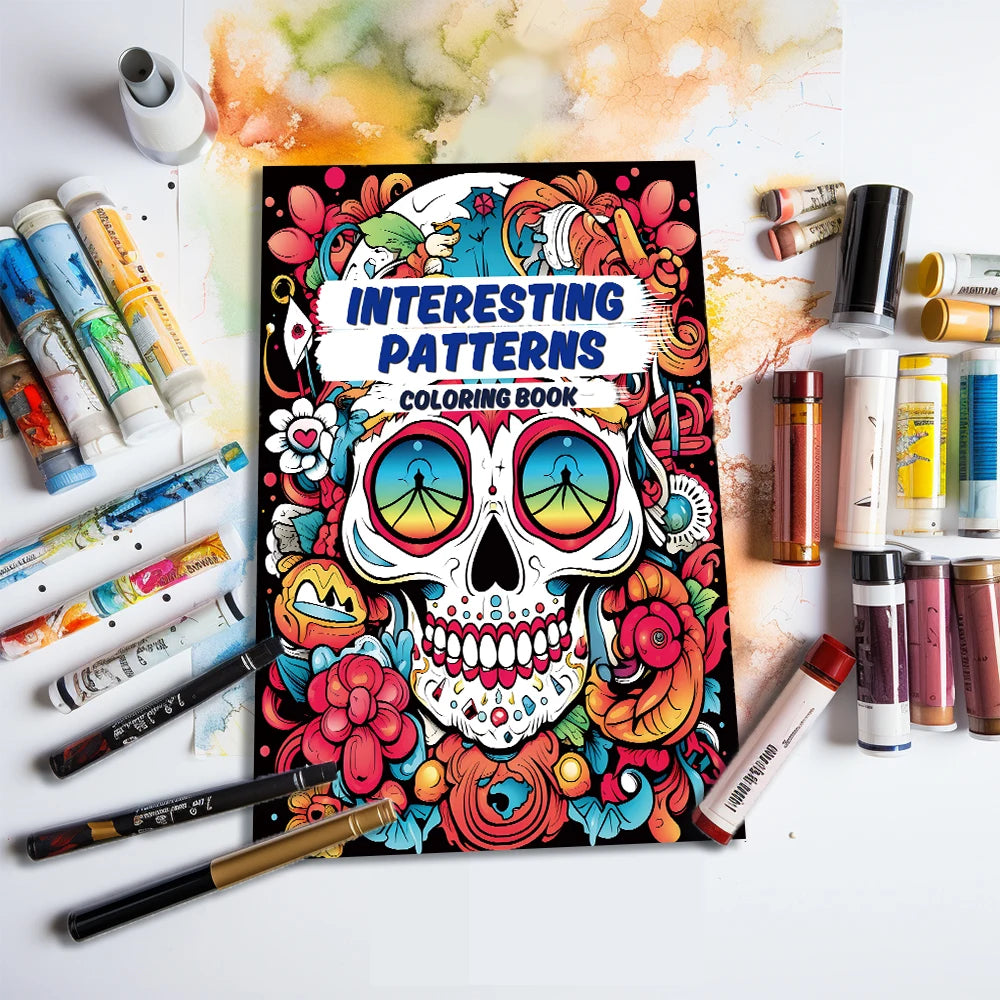 Kleurboek voor volwassenen met schedelpatronen – 25 unieke ontwerpen A4