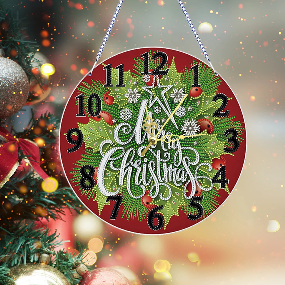 Diamond Painting Klok Kerst Hanger – Creatieve Kunst Klokset