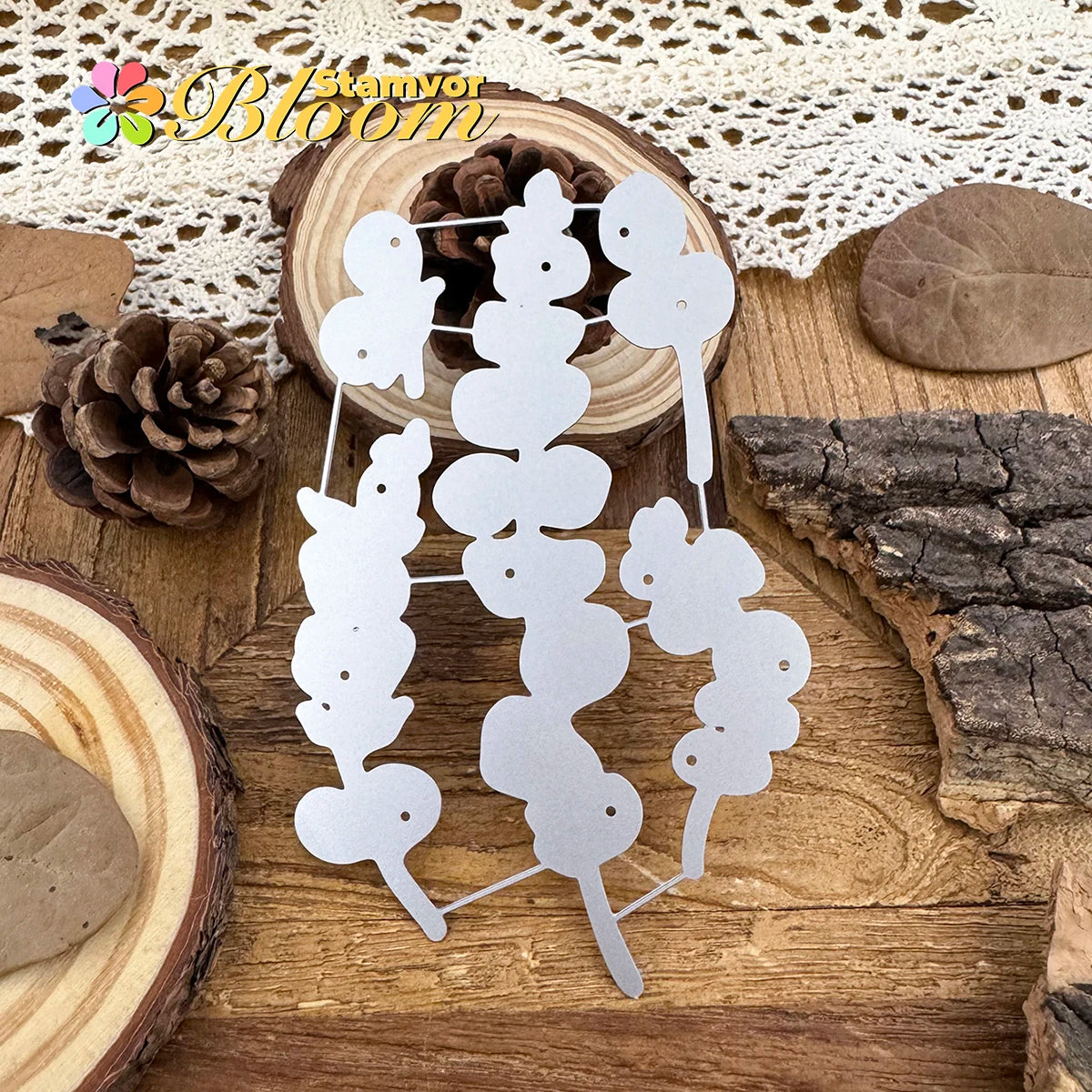 Metalen snijmal eucalyptus takjes en bladeren sierlijk design