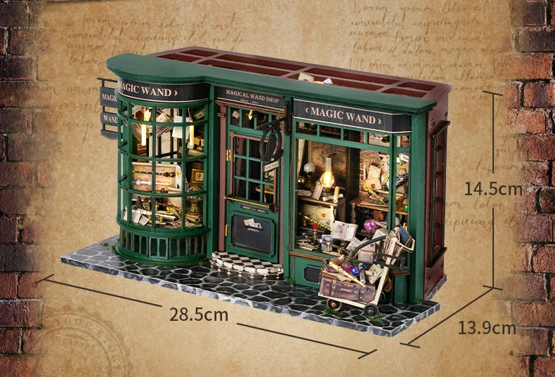 Zelfbouw Miniatuurhuisje – Met Houten Miniatuurmeubels (1:24 schaal) - F032