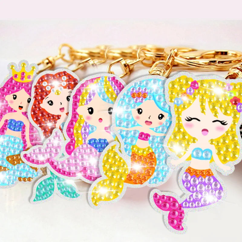 Diamond Painting Sleutelhanger set - Zeemeermin en Eenhoorn - voor kinderen