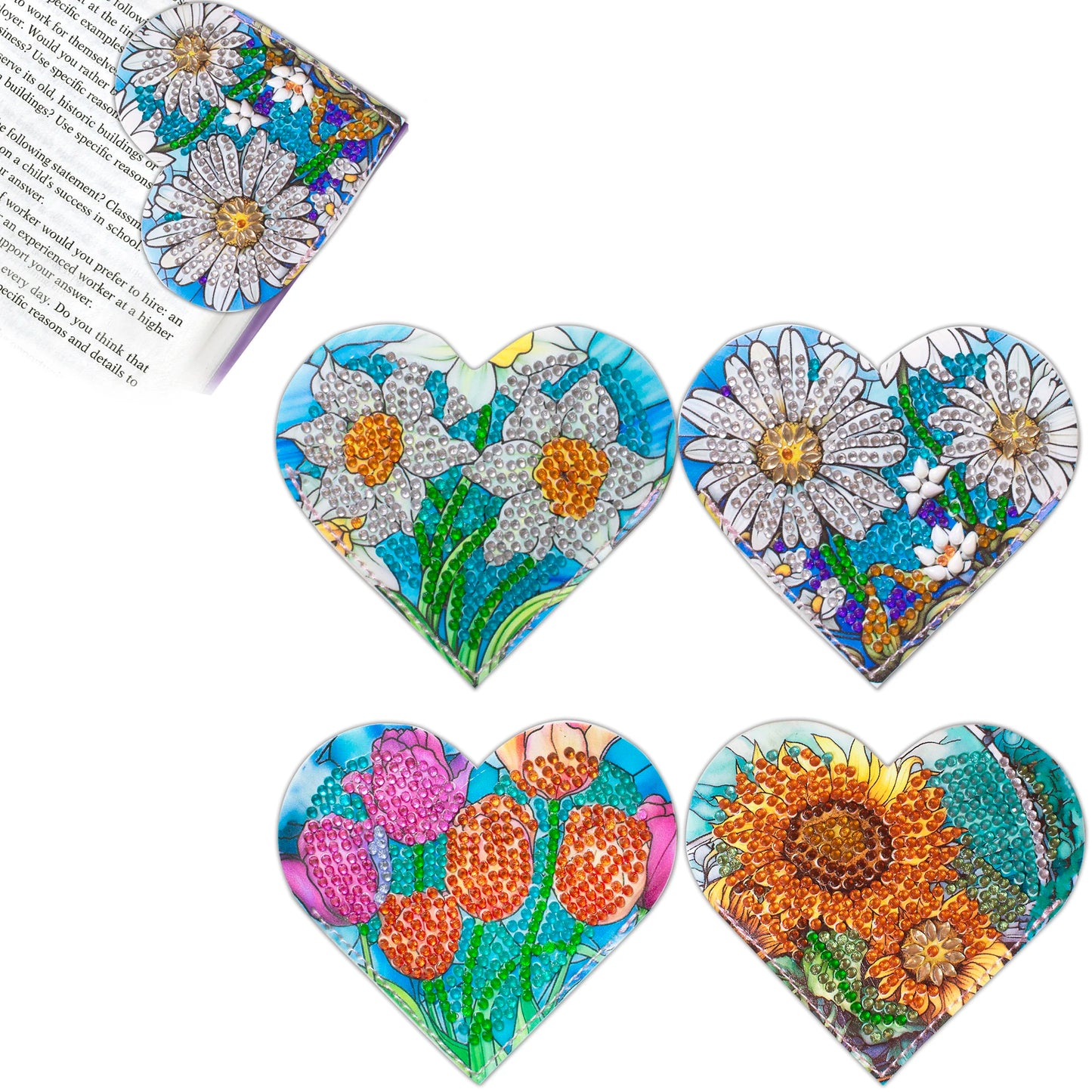 Diamond Painting Boekenlegger Set met Bloemen en Mandala Ontwerp