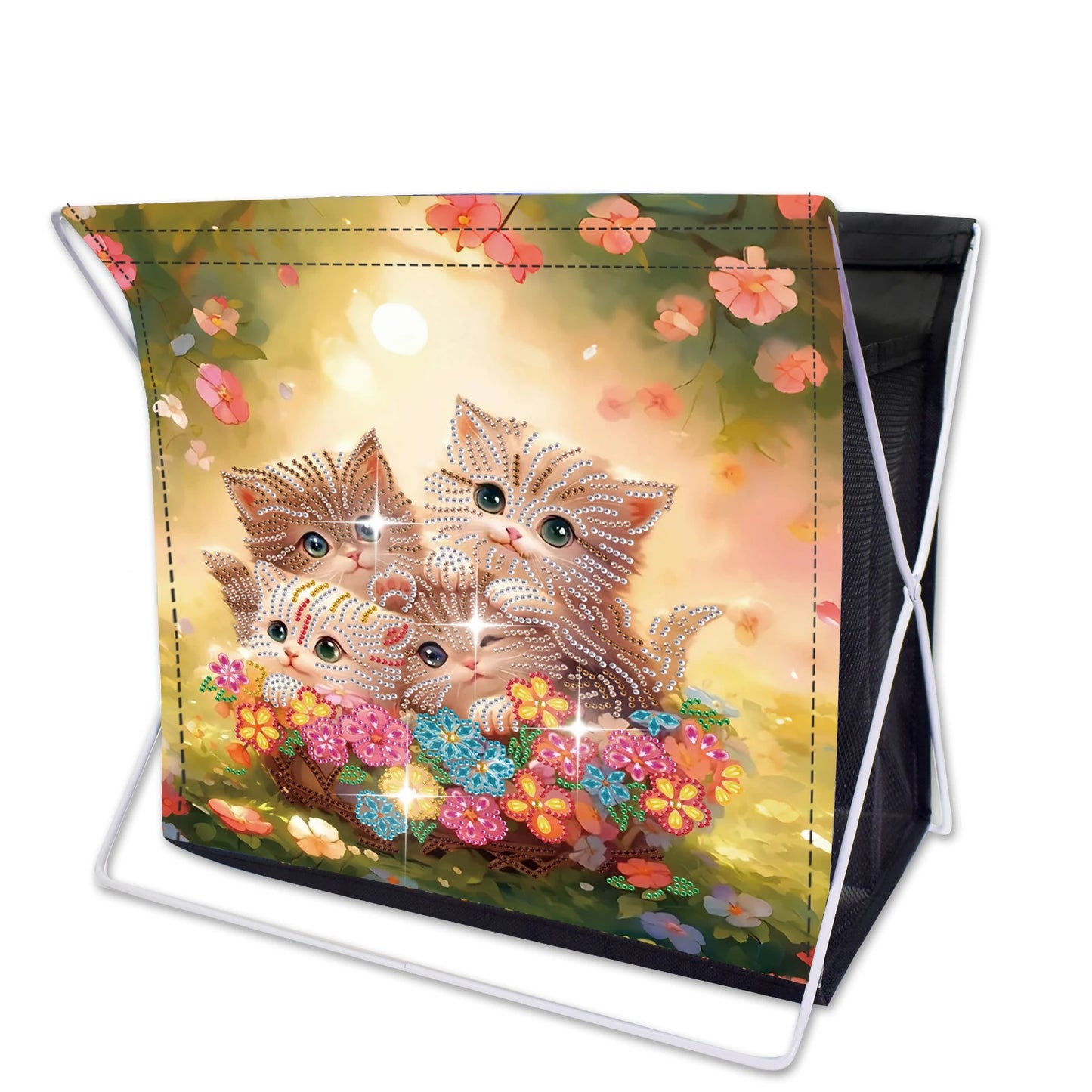 Diamond Painting Opbergmand met Bloemenontwerp – Grote Capaciteit