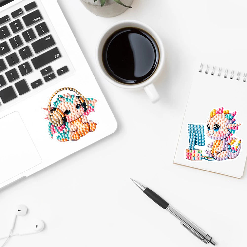 Diamond Painting Sticker set - Draken Mozaïek Stickers (12 stuks)