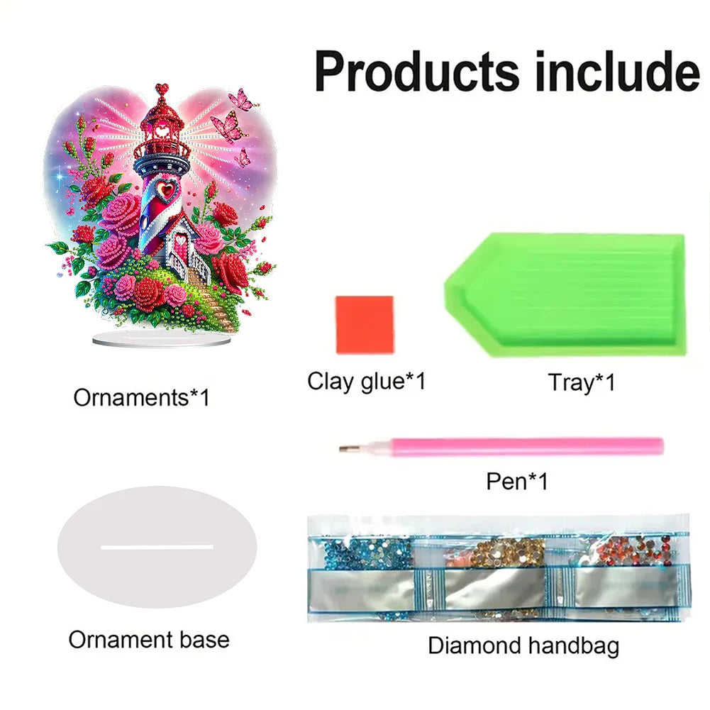 Diamond Painting Tafelornament Acryl Decoratie Set voor Beginners en Volwassenen - Naaimachine 4