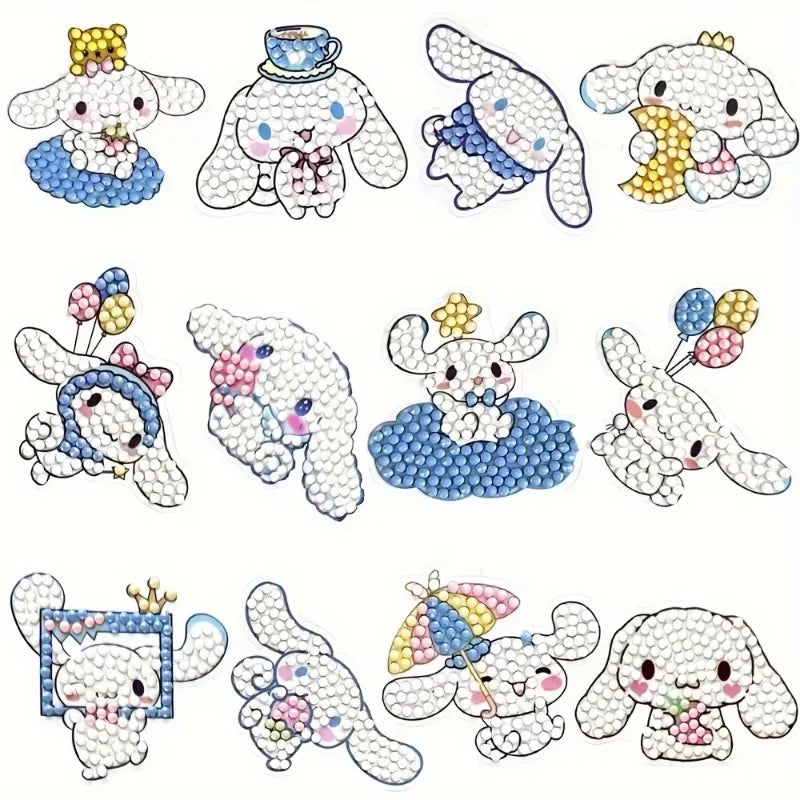 Diamond Painting Sticker set - 12 stuks met schattige beestjes