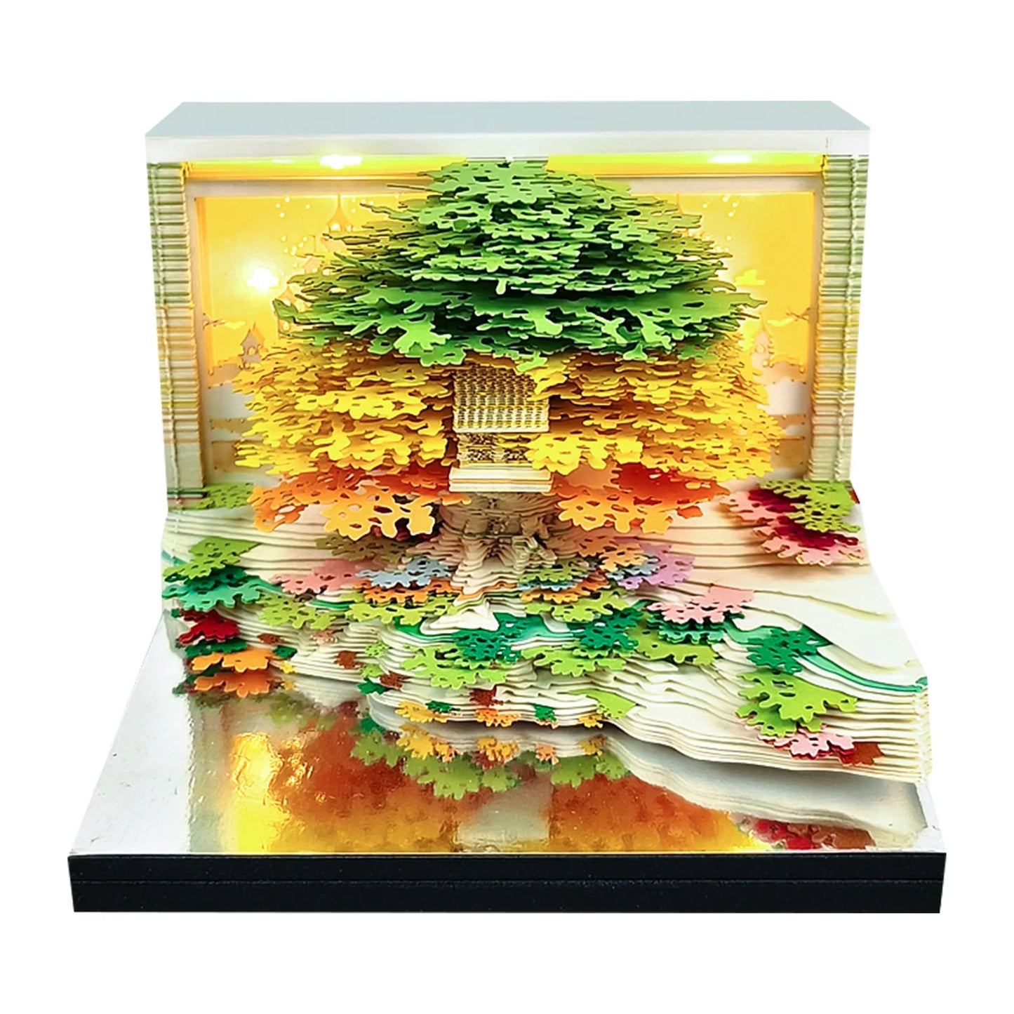 3D Papier Sculptuur Kalender Sakura Boomhuis – Uniek Bureau Decor - 2026
