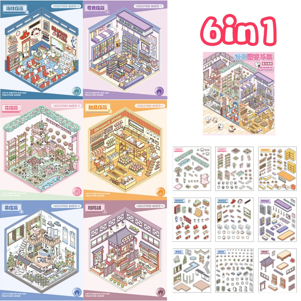 Sticker homestyling set landschapscabine boek met creatieve stickers