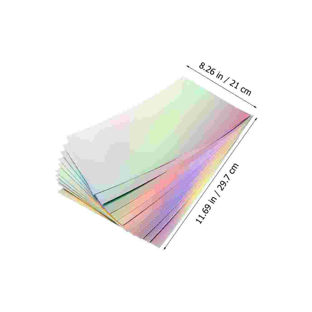10 Vellen Metallic Regenboog Karton – Holografisch Knutselpapier