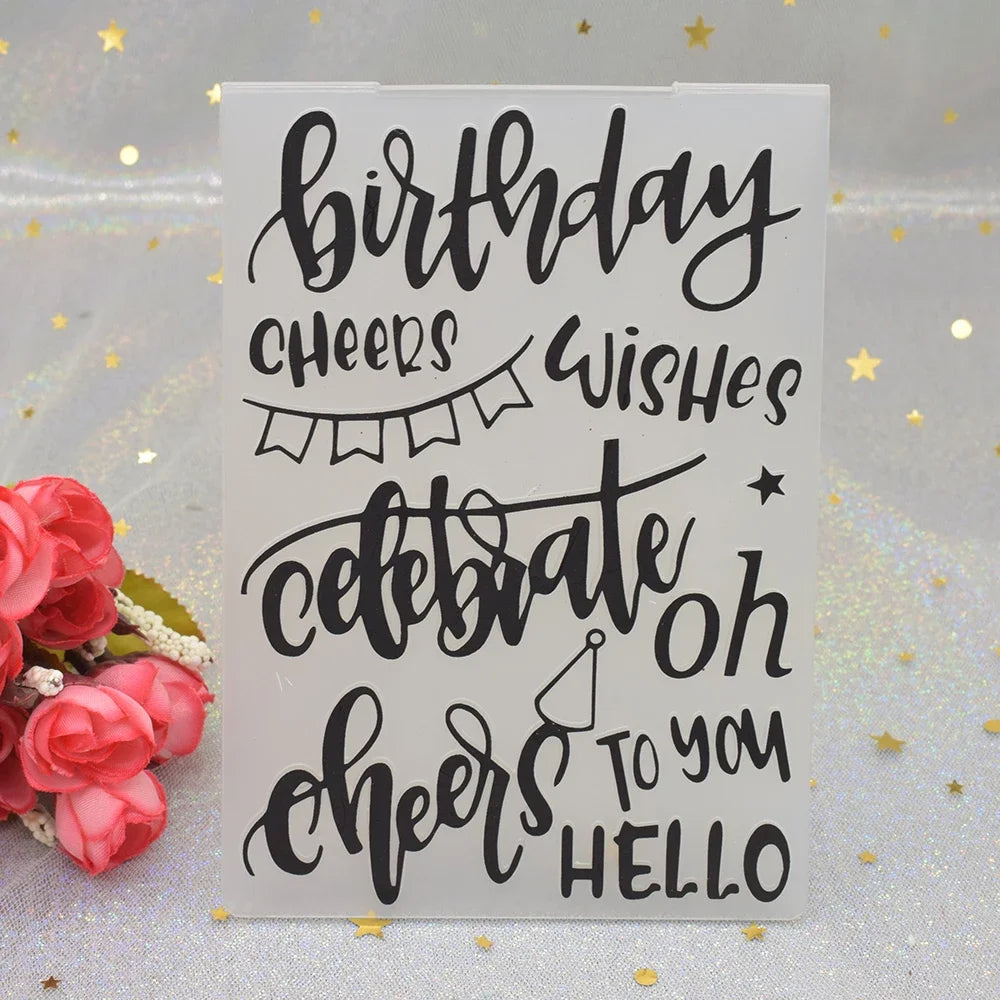 Embossing folder Celebrate Birthday patroon 3D – 15x10,5 cm