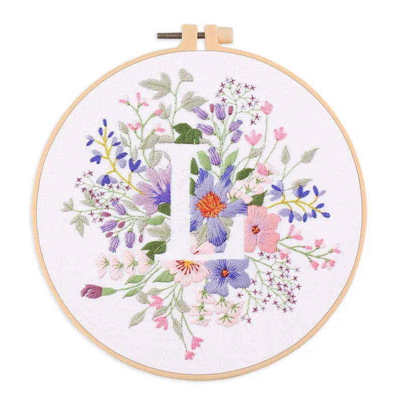 Borduurpakket Rond – Eekhoorn & Bloemen – Compleet Starterset