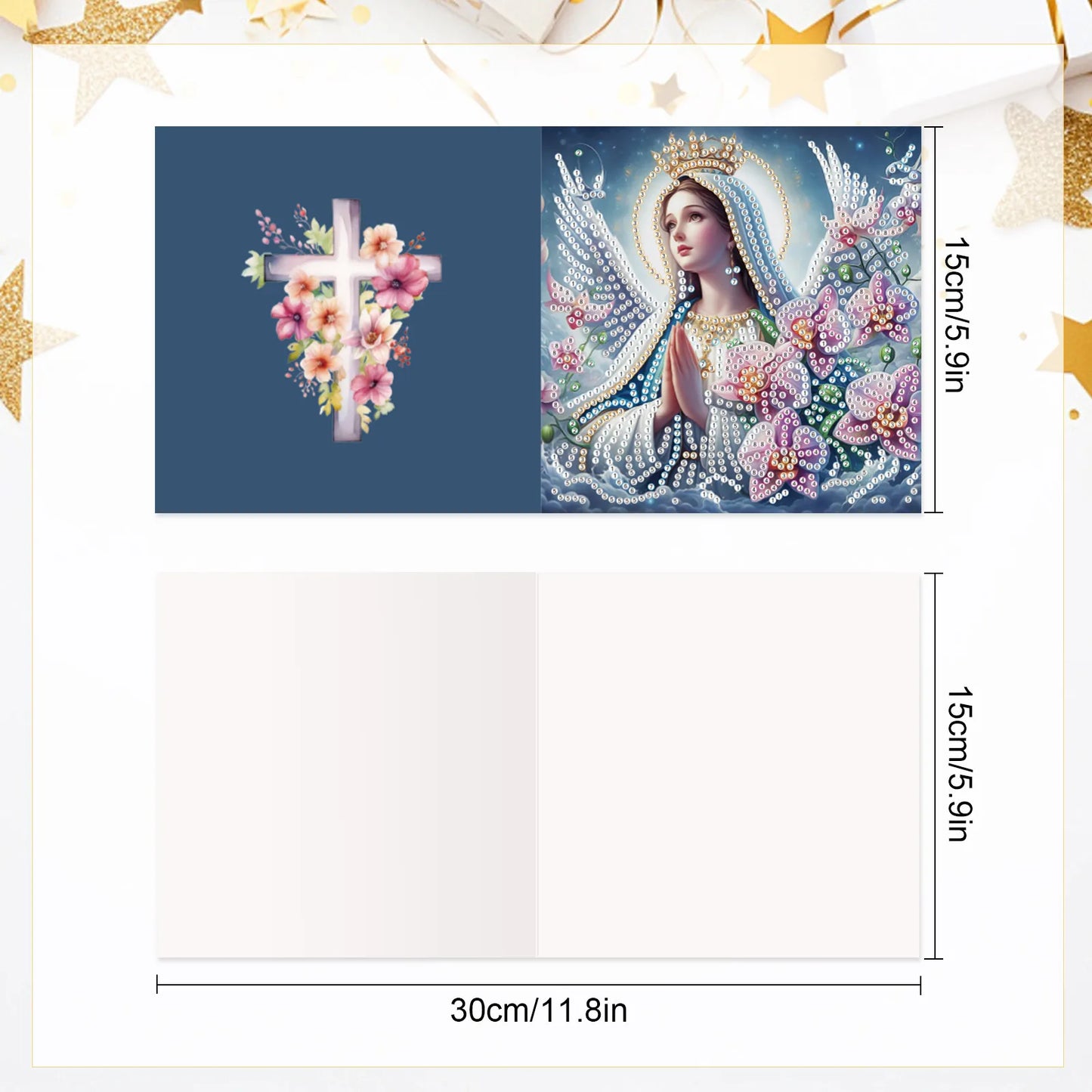 Diamond Painting Wenskaarten set – 6 stuks creatieve kaarten met strass steentjes - HKA032