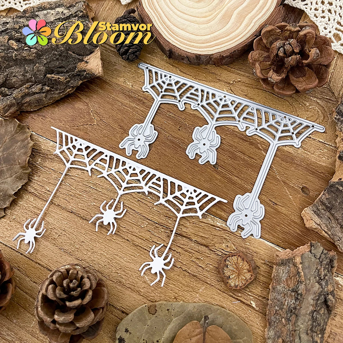 Snijmal Spinnen en Web Rand Decoratieve Stans voor Papierprojecten
