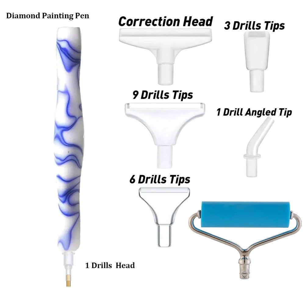 Diamond Painting Pen met roller en metalen tips