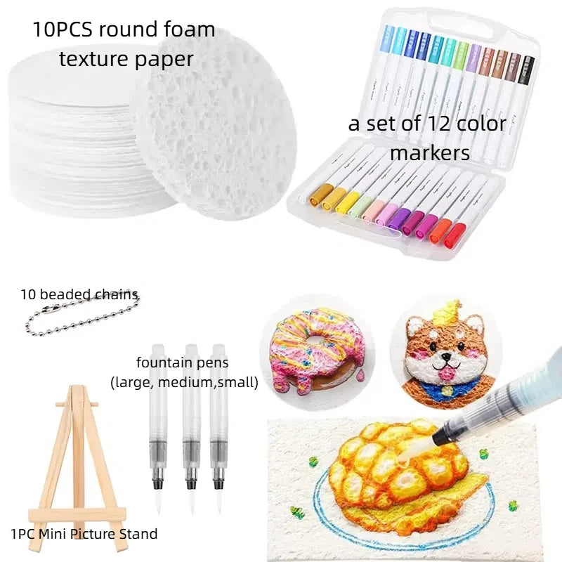Schuim textuur tekenen set met 3D verf voor magisch tekenplezier