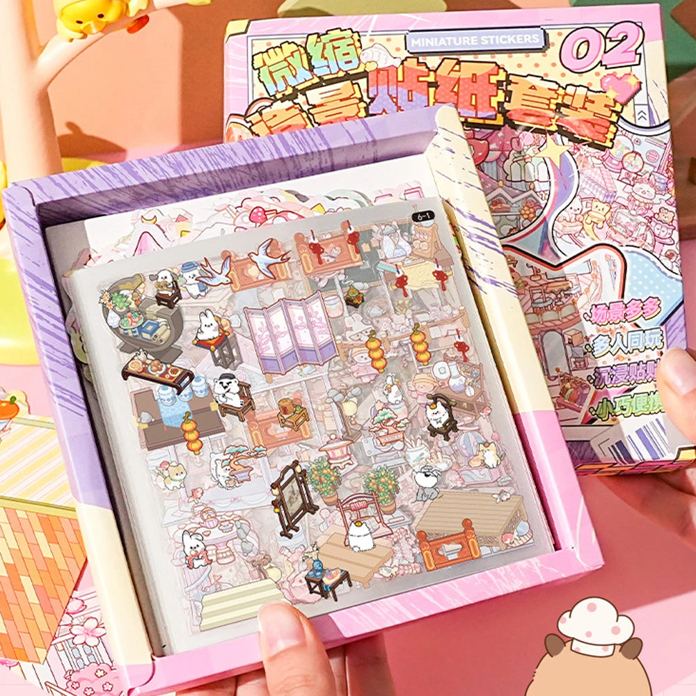 Sticker homestyling set 20in1 landschap stickeralbum voor kinderen