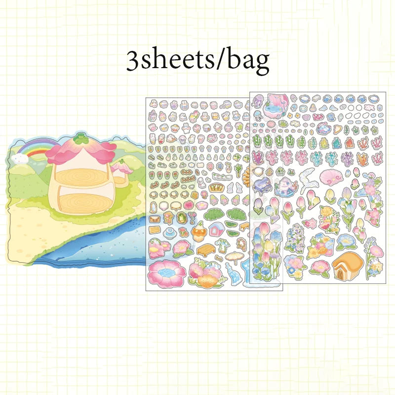 Sticker homestyling set creatieve miniatuur interieurstickers 3 vellen