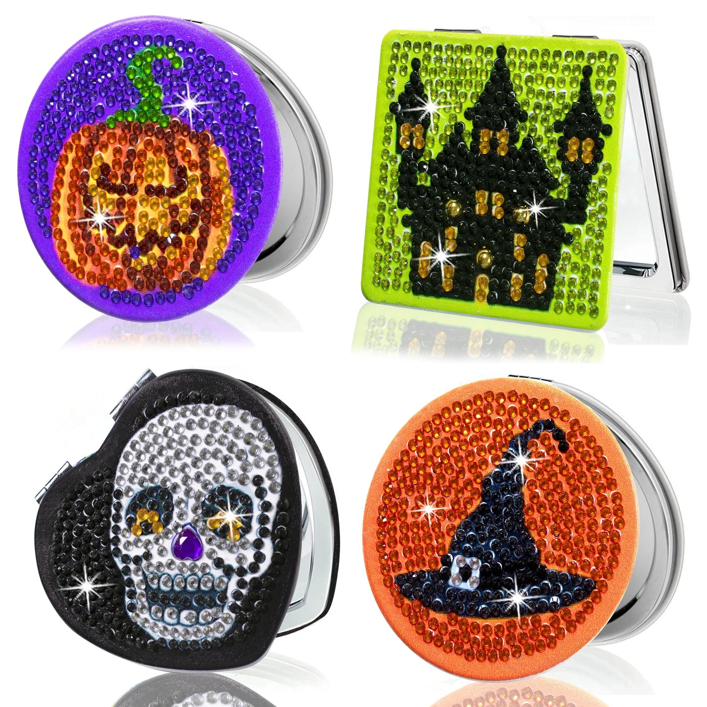 Diamond Painting Make-up spiegel Halloween Compact - 4 Stijlen, Opvouwbaar en Draagbaar