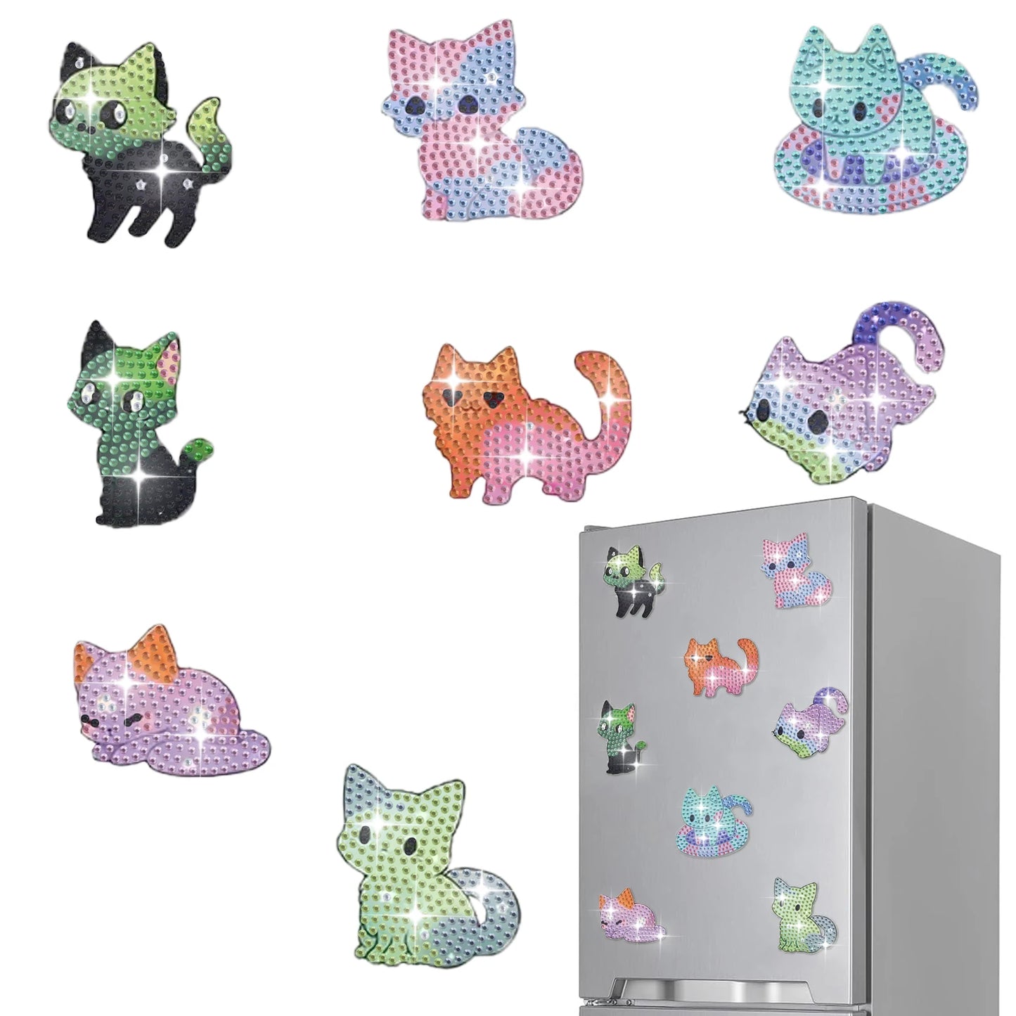 Diamond Painting Magneten Honden – Set van 8 Koelkastmagneten