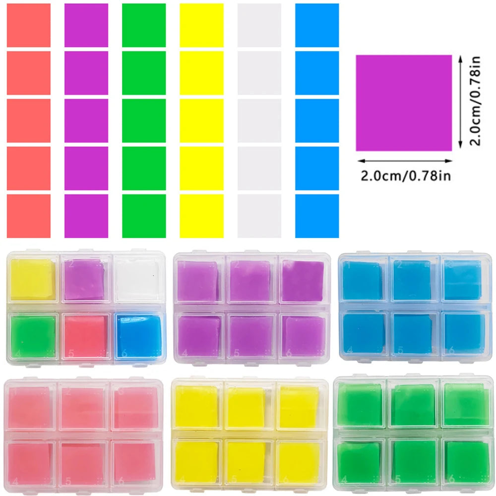 Diamond Painting Wax - 30 Stuks Kleurvolle Vierkante Wax (2x2 cm) met Opbergdoos