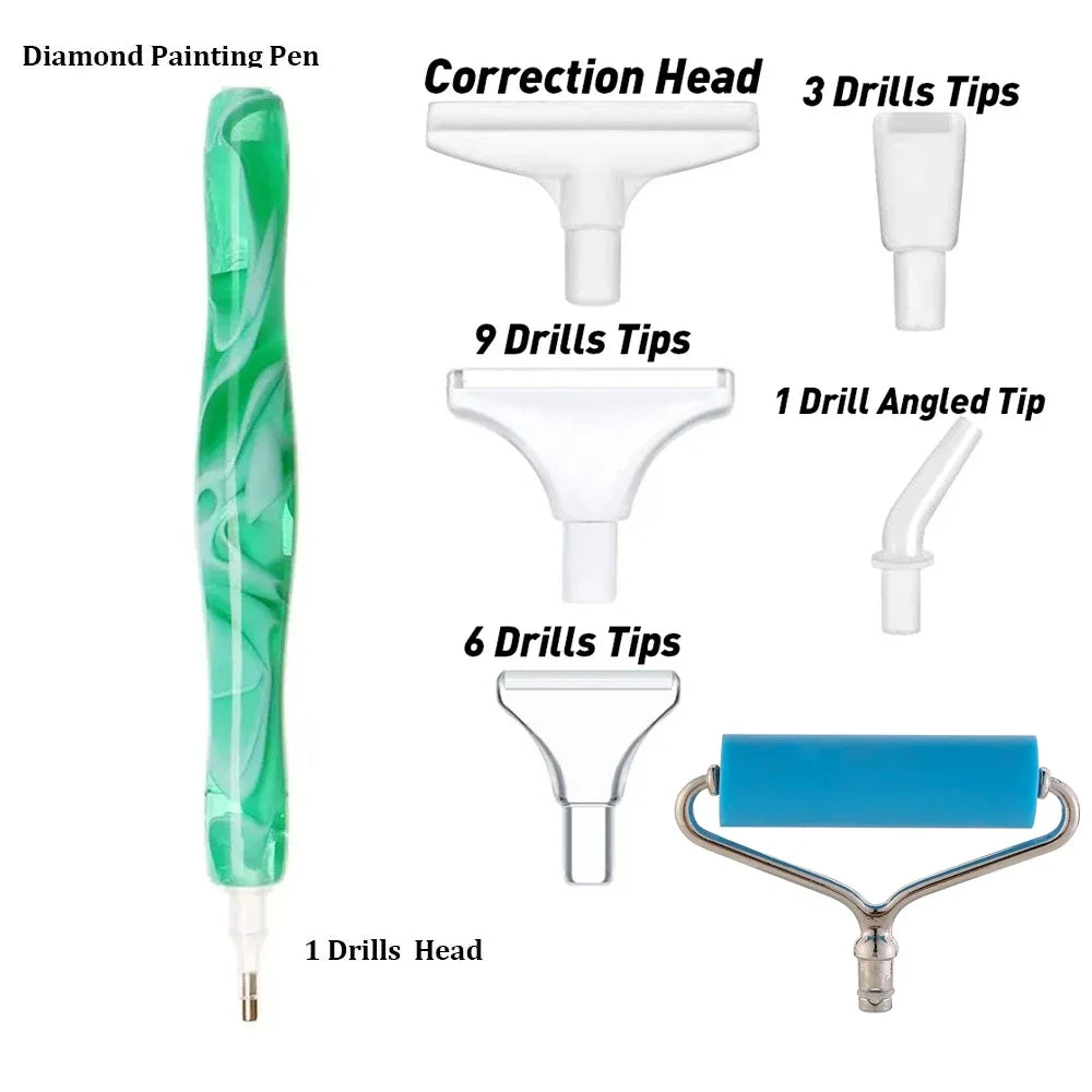 Diamond Painting Pen met roller en metalen tips