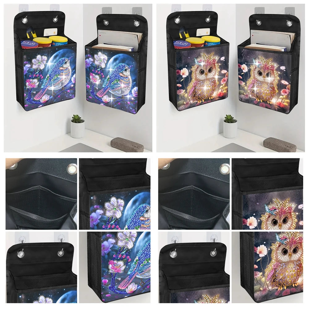Diamond Painting Opbergzak met Vlinder en Katten – Hangbare Canvas Tas met Steentjes
