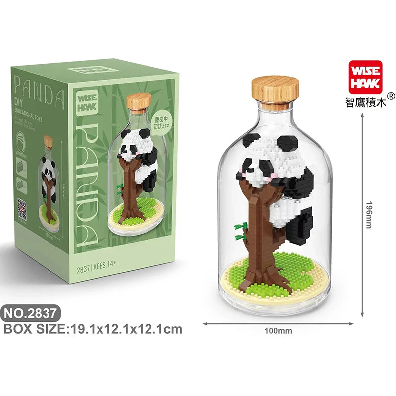Bouwpakket Mini Panda – Schattige Micro Blocks in Displayfles