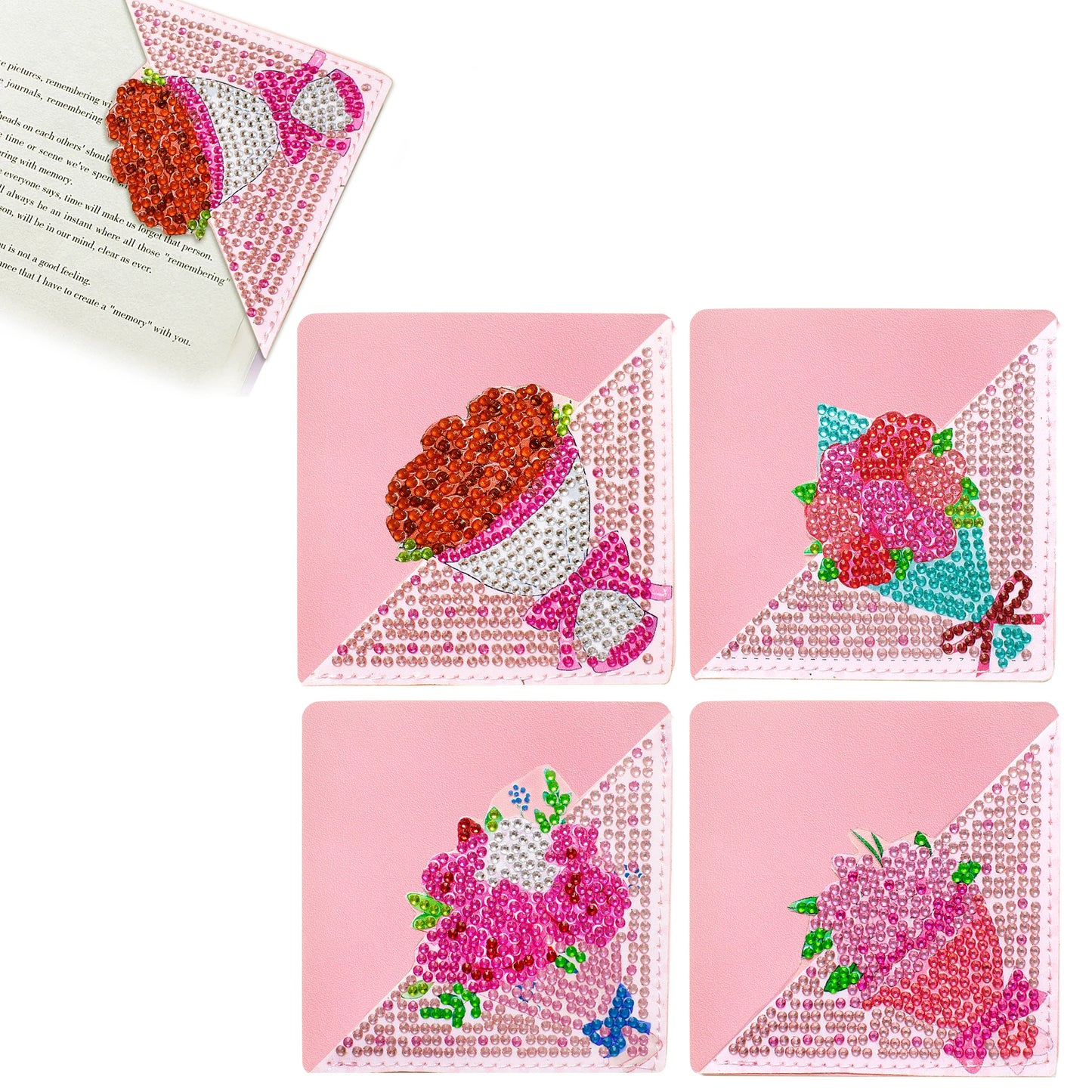 Diamond Painting Boekenlegger Set met Bloemen en Mandala Ontwerp