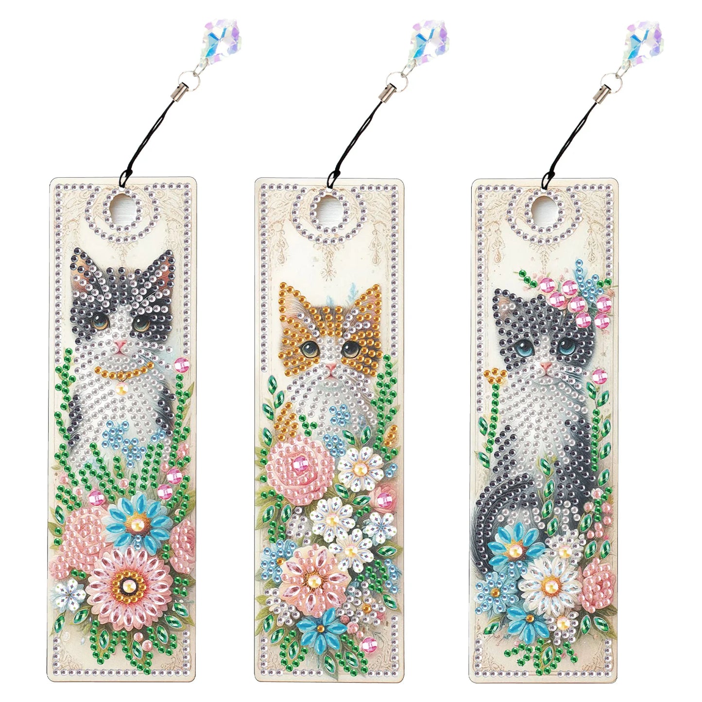 Diamond Painting Boekenlegger set dieren met kristallen details