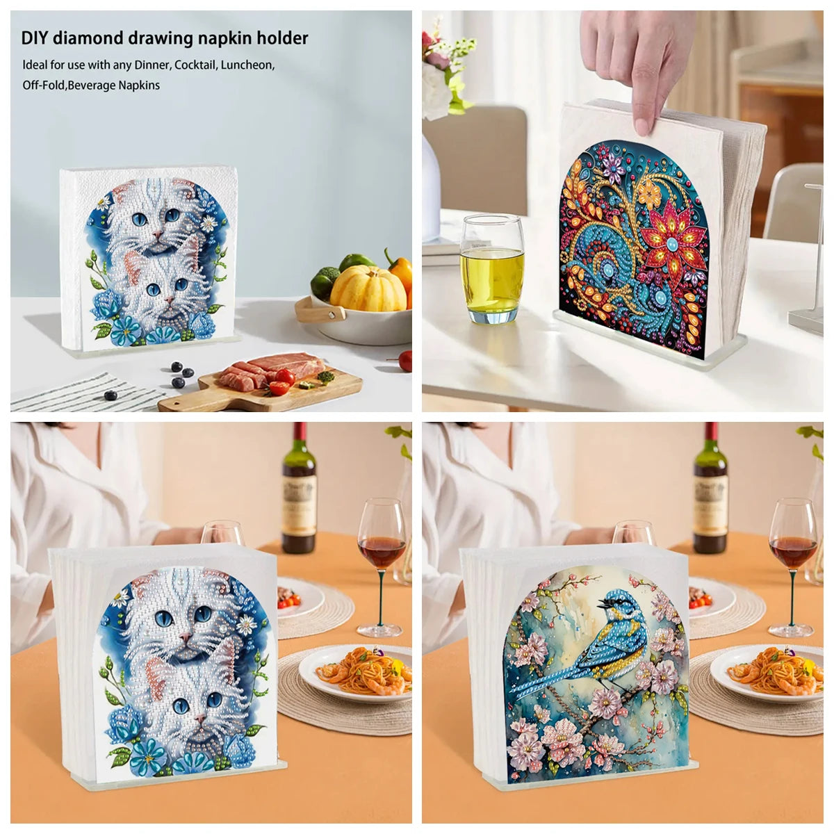 Diamond Painting Servettenhouder - Dubbelzijdig Acryl Standaard